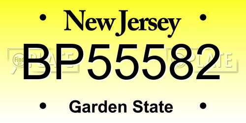 BP55582 New Jersey License Plate
