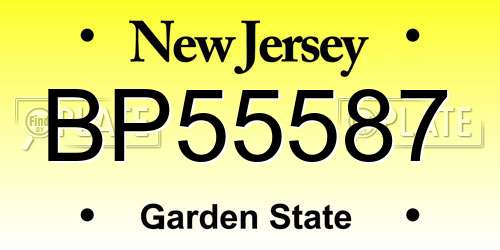 BP55587 New Jersey License Plate