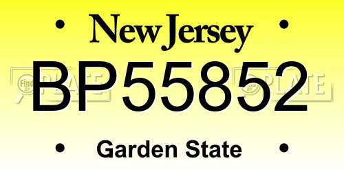 BP55852 New Jersey License Plate