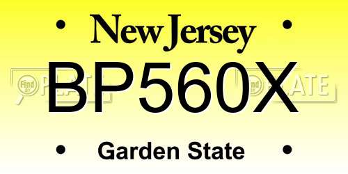 BP560X New Jersey License Plate