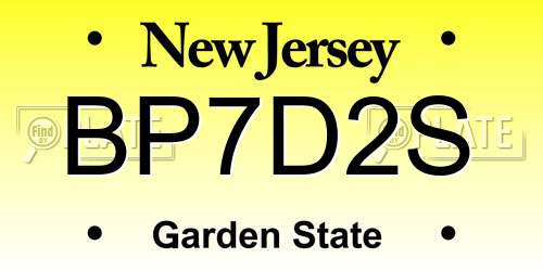 BP7D2S New Jersey License Plate
