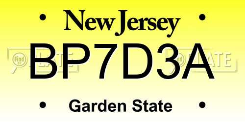 BP7D3A New Jersey License Plate