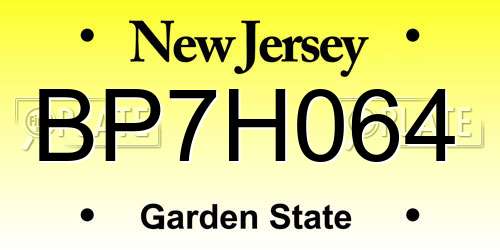 BP7H064 New Jersey License Plate