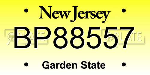BP88557 New Jersey License Plate