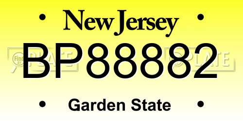 BP88882 New Jersey License Plate