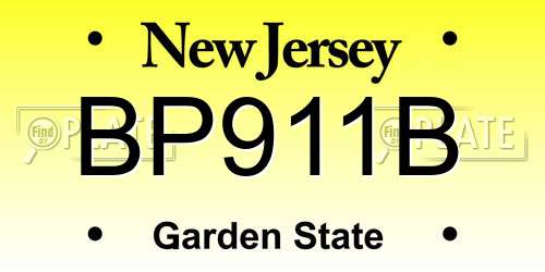 BP911B New Jersey License Plate