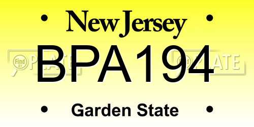 BPA194 New Jersey License Plate