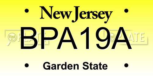 BPA19A New Jersey License Plate