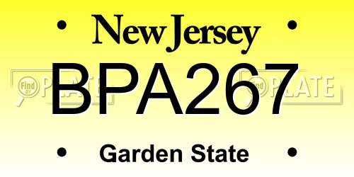 BPA267 New Jersey License Plate