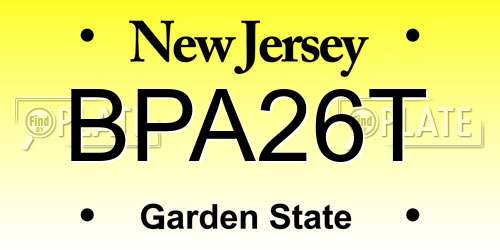 BPA26T New Jersey License Plate