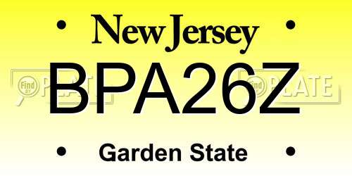 BPA26Z New Jersey License Plate