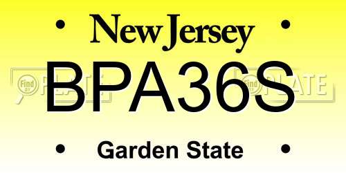 BPA36S New Jersey License Plate