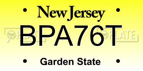 BPA76T New Jersey License Plate