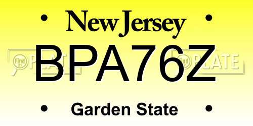 BPA76Z New Jersey License Plate