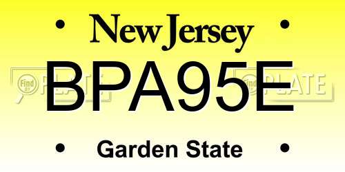 BPA95E New Jersey License Plate