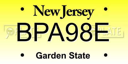 BPA98E New Jersey License Plate