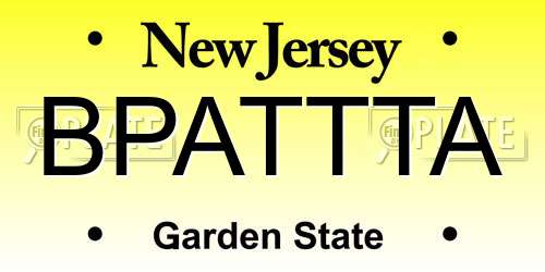 BPATTTA New Jersey License Plate