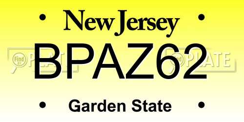 BPAZ62 New Jersey License Plate