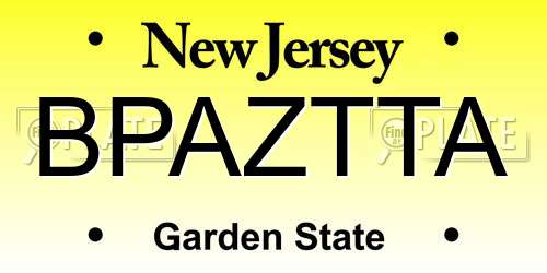 BPAZTTA New Jersey License Plate