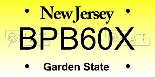 BPB60X New Jersey License Plate