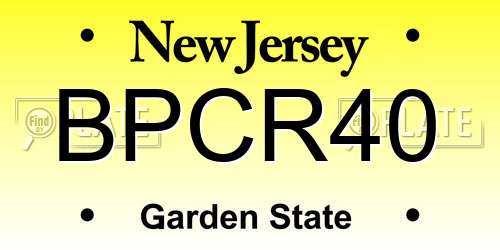 BPCR40 New Jersey License Plate