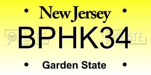 BPHK34 New Jersey License Plate