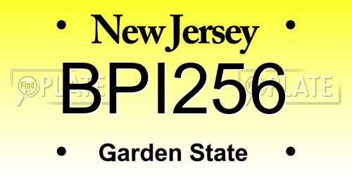 BPI256 New Jersey License Plate