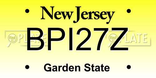 BPI27Z New Jersey License Plate