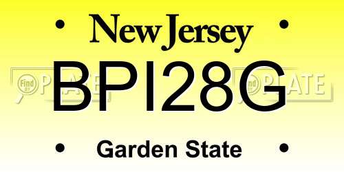 BPI28G New Jersey License Plate