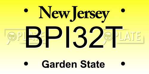 BPI32T New Jersey License Plate