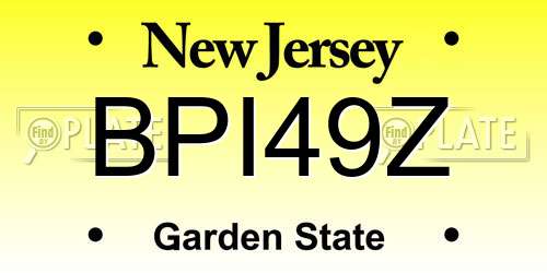 BPI49Z New Jersey License Plate