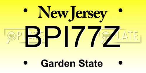 BPI77Z New Jersey License Plate
