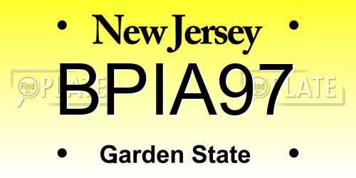 BPIA97 New Jersey License Plate