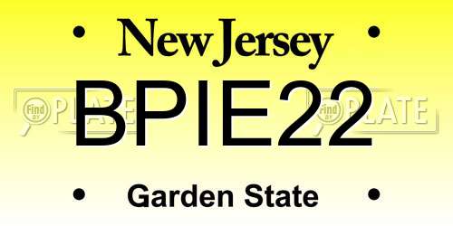 BPIE22 New Jersey License Plate
