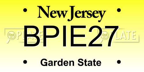 BPIE27 New Jersey License Plate