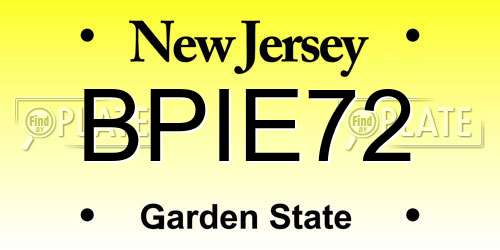 BPIE72 New Jersey License Plate