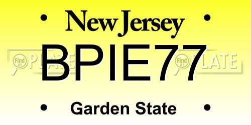 BPIE77 New Jersey License Plate