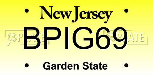 BPIG69 New Jersey License Plate