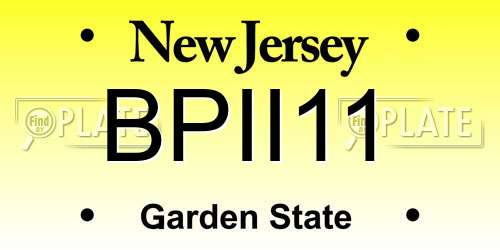 BPII11 New Jersey License Plate