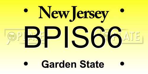 BPIS66 New Jersey License Plate