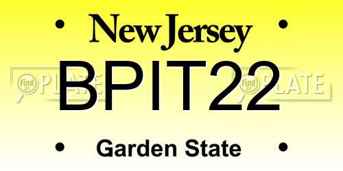 BPIT22 New Jersey License Plate