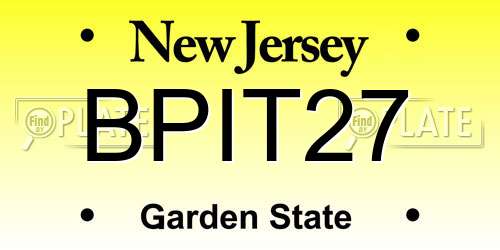 BPIT27 New Jersey License Plate