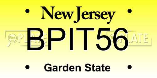 BPIT56 New Jersey License Plate
