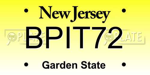 BPIT72 New Jersey License Plate