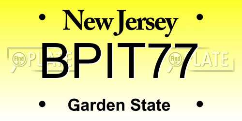 BPIT77 New Jersey License Plate