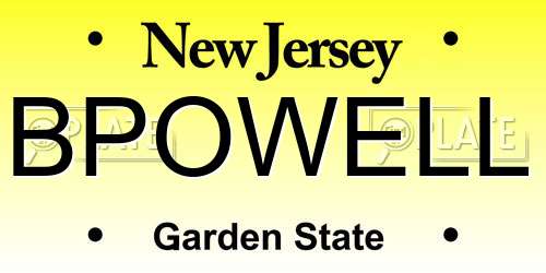 BPOWELL New Jersey License Plate