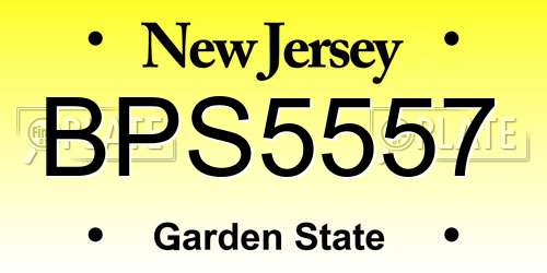 BPS5557 New Jersey License Plate