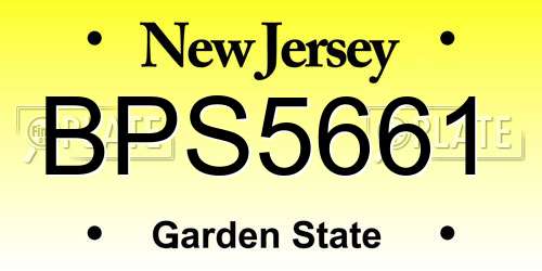 BPS5661 New Jersey License Plate