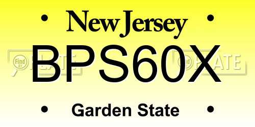 BPS60X New Jersey License Plate