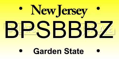 BPSBBBZ New Jersey License Plate